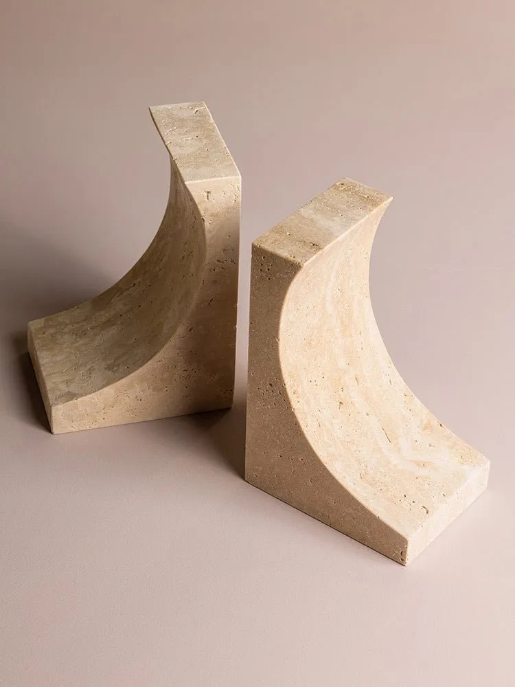 Diani Bookends Beige Travertine