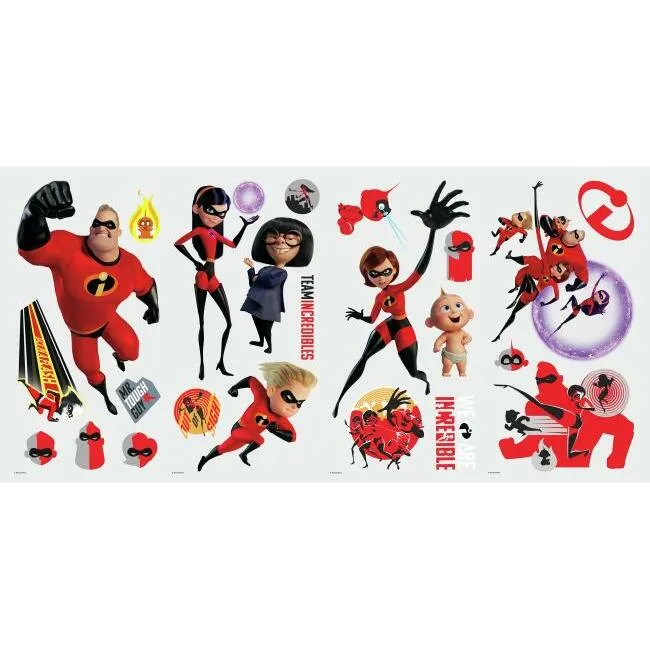 Disney Pixar Incredibles 2 Peel and Stick Wall Decals