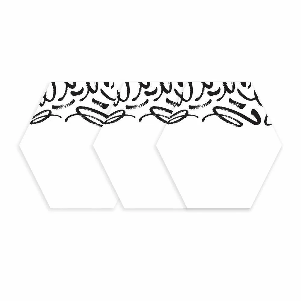 Doodle Dry Erase Hexagon Peel and Stick Wall Decals