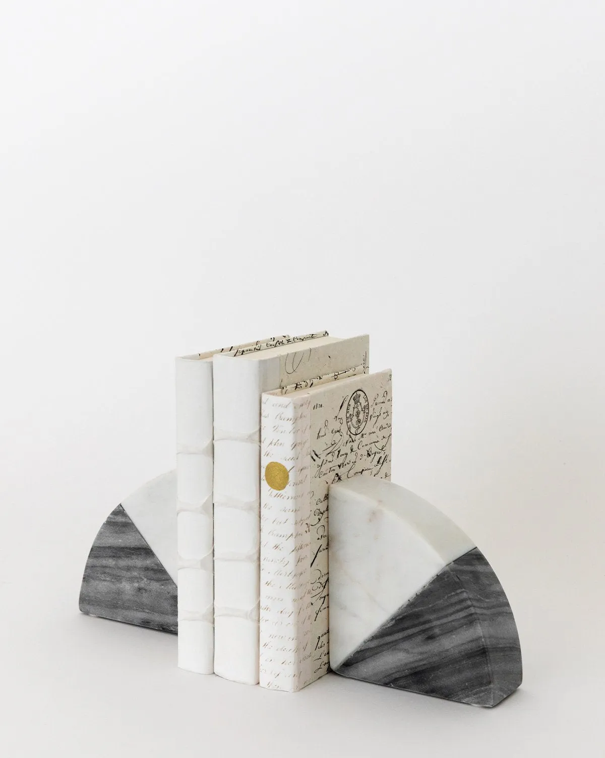 Duotone Marble Bookends (Set of 2)