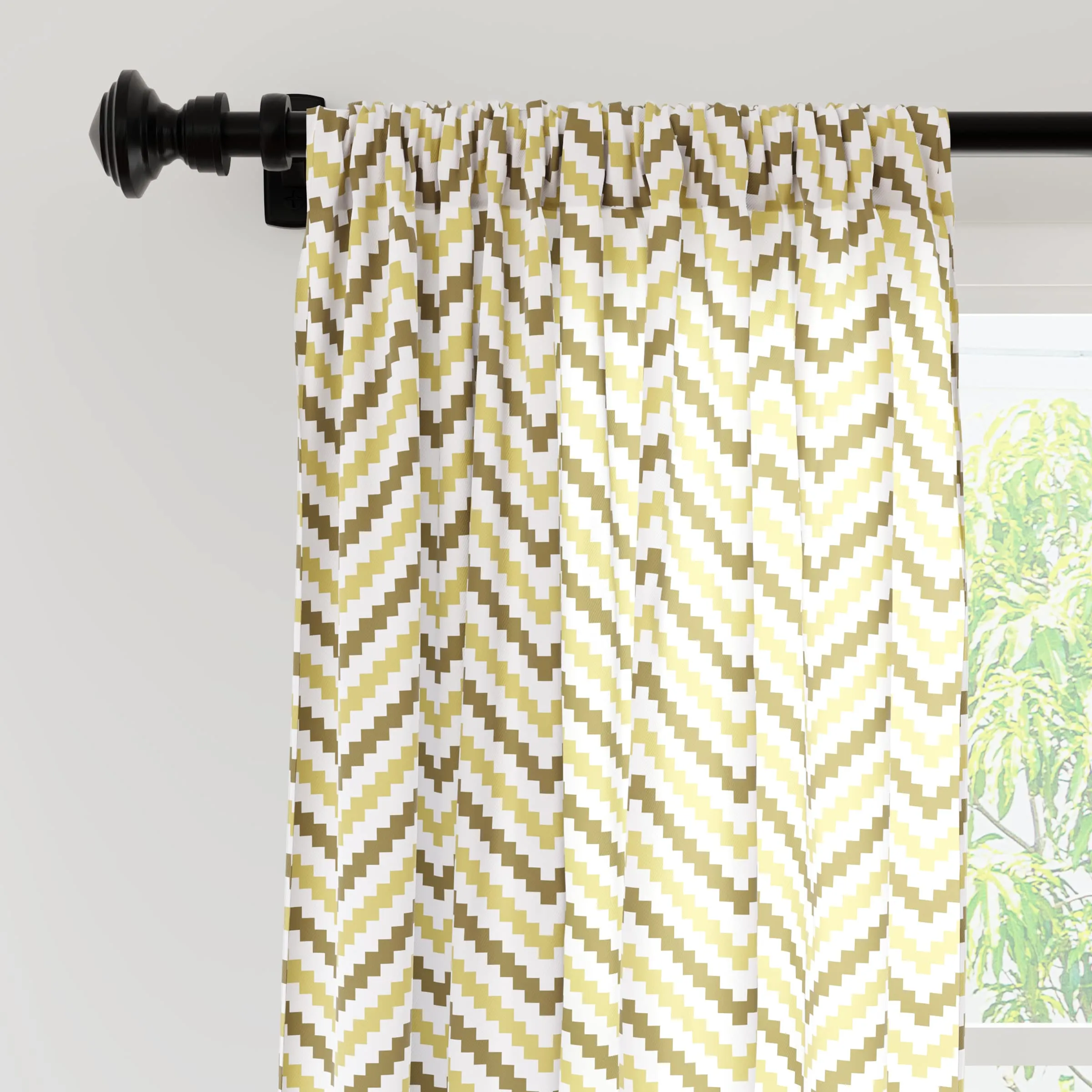 Encasa XO Printed   Solid Window Curtains with Tie Back (5 ft, Trellis Copper Combo) Pack of 3