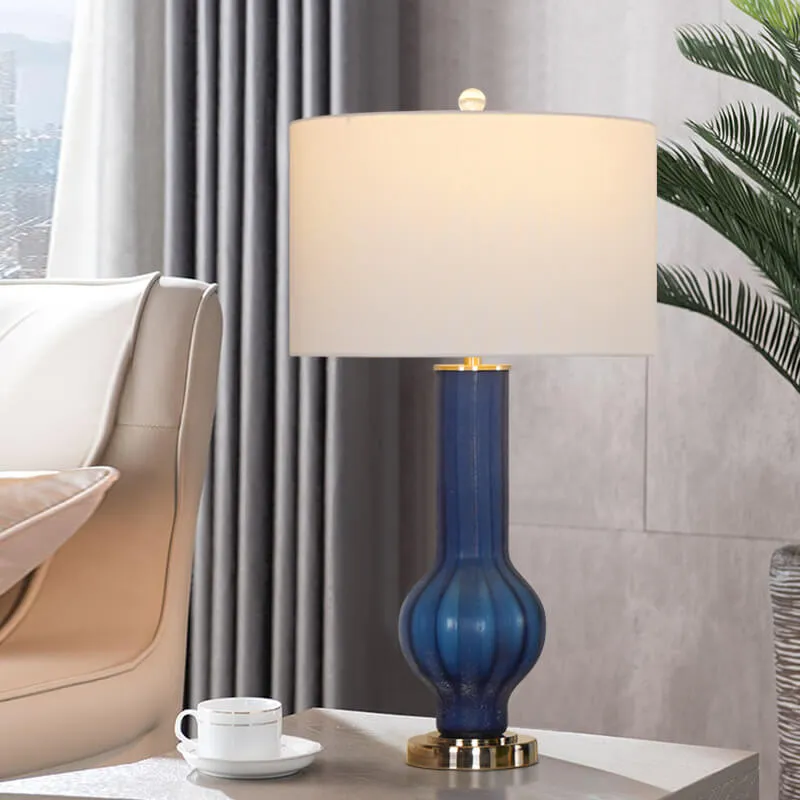 European Modern Minimalist Vase Base Glass 1-Light Table Lamp