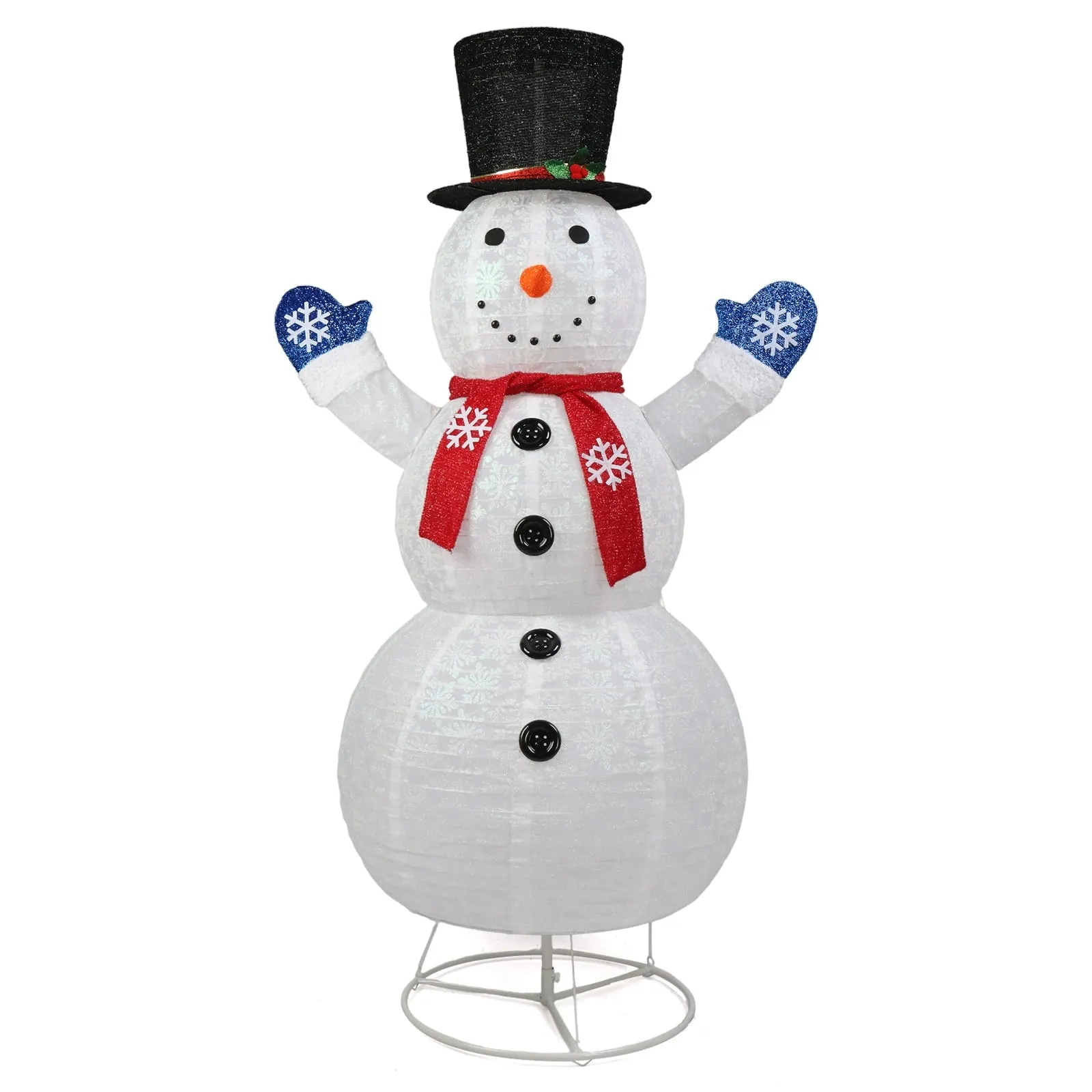 everyday 4ft Lighted Pop-Up Snowman Christmas Snowman for Christmas Outdoor Decoration with Top Hat C