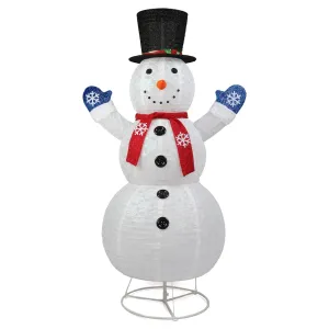 everyday 4ft Lighted Pop-Up Snowman Christmas Snowman for Christmas Outdoor Decoration with Top Hat C