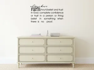 Faith Inspirational Removable Wall Decal