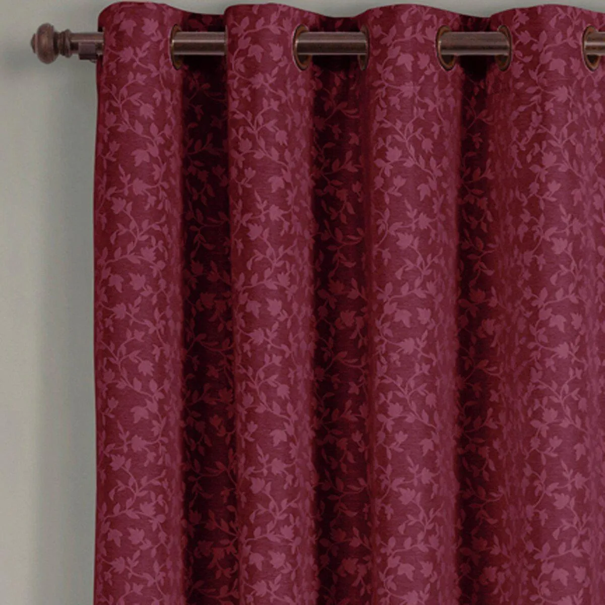 Fiorela Jacquard Drapes Floral Curtains Grommet Top Panel (Single)