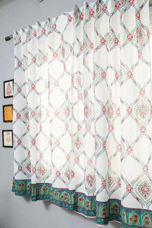 First Impression Hand Block Printed Window Curtain