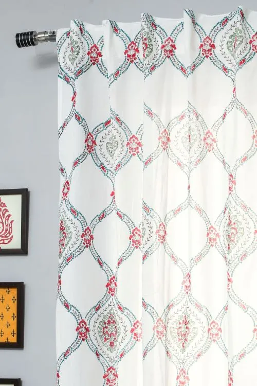 First Impression Hand Block Printed Window Curtain