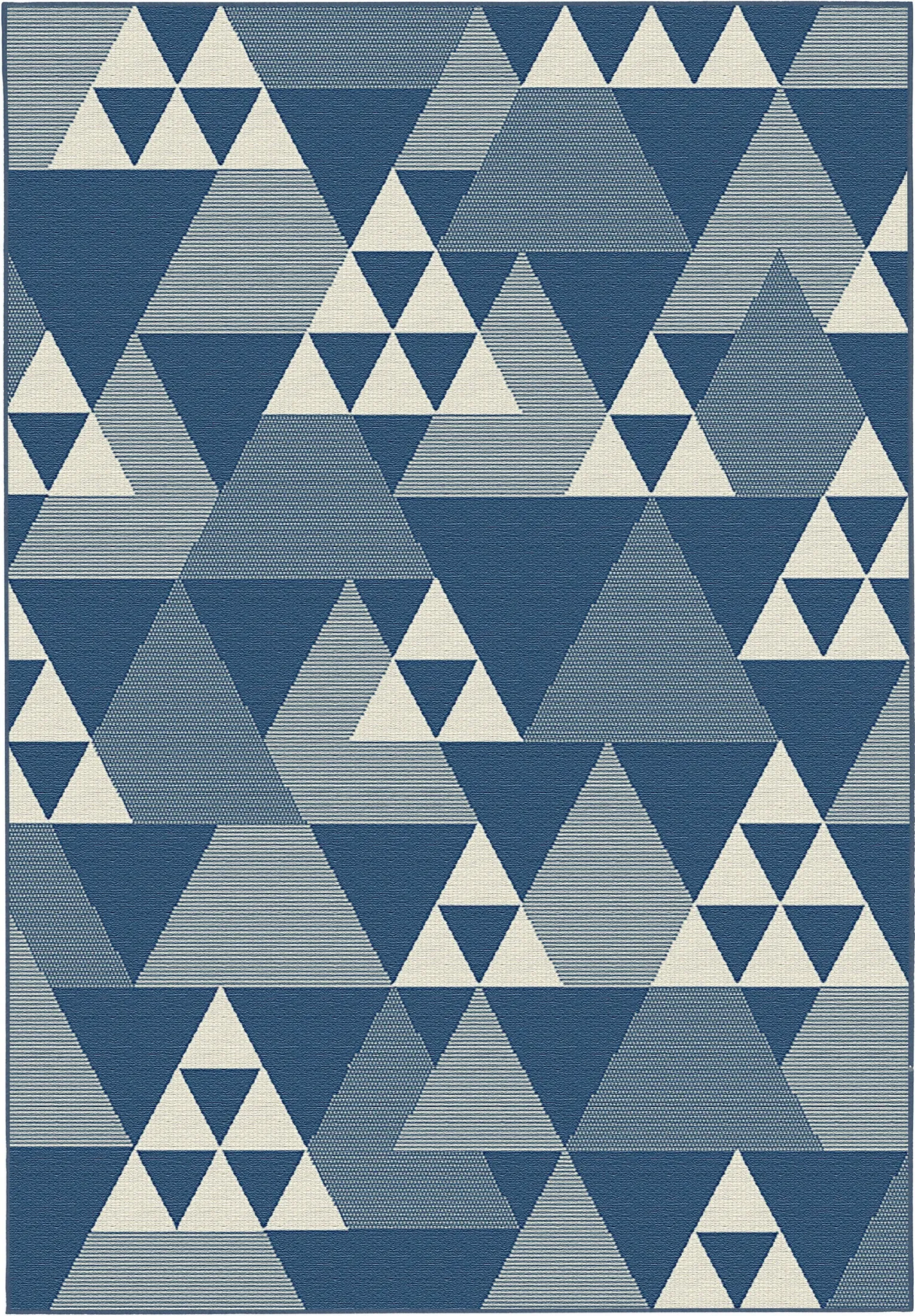 Geometric Triangle Pattern Area Rug (Blue/Cream, 120x170cm)