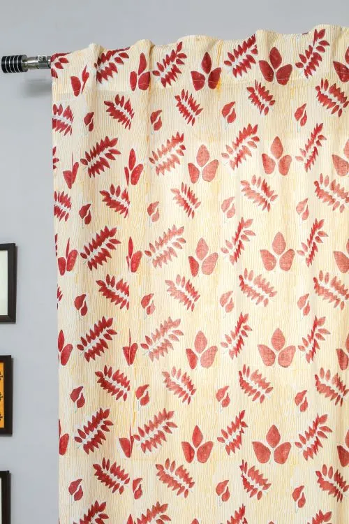 Glow Of Autum Hand Block Printed Door Curtain