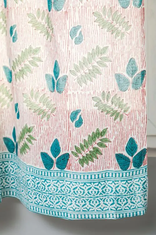 Glow Of Garden Hand Block Printed Window Curtain