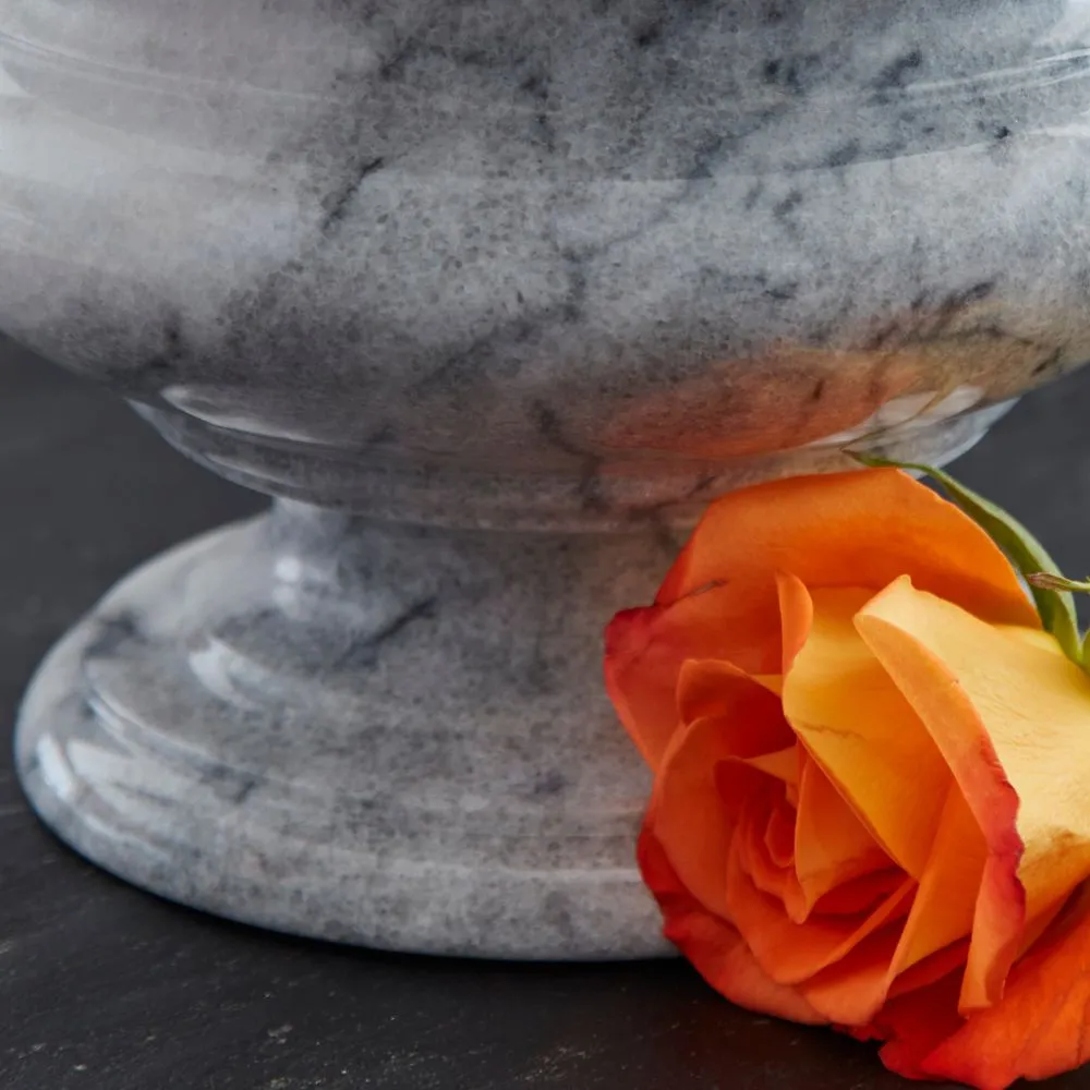 Gray Marble Footed Bowl