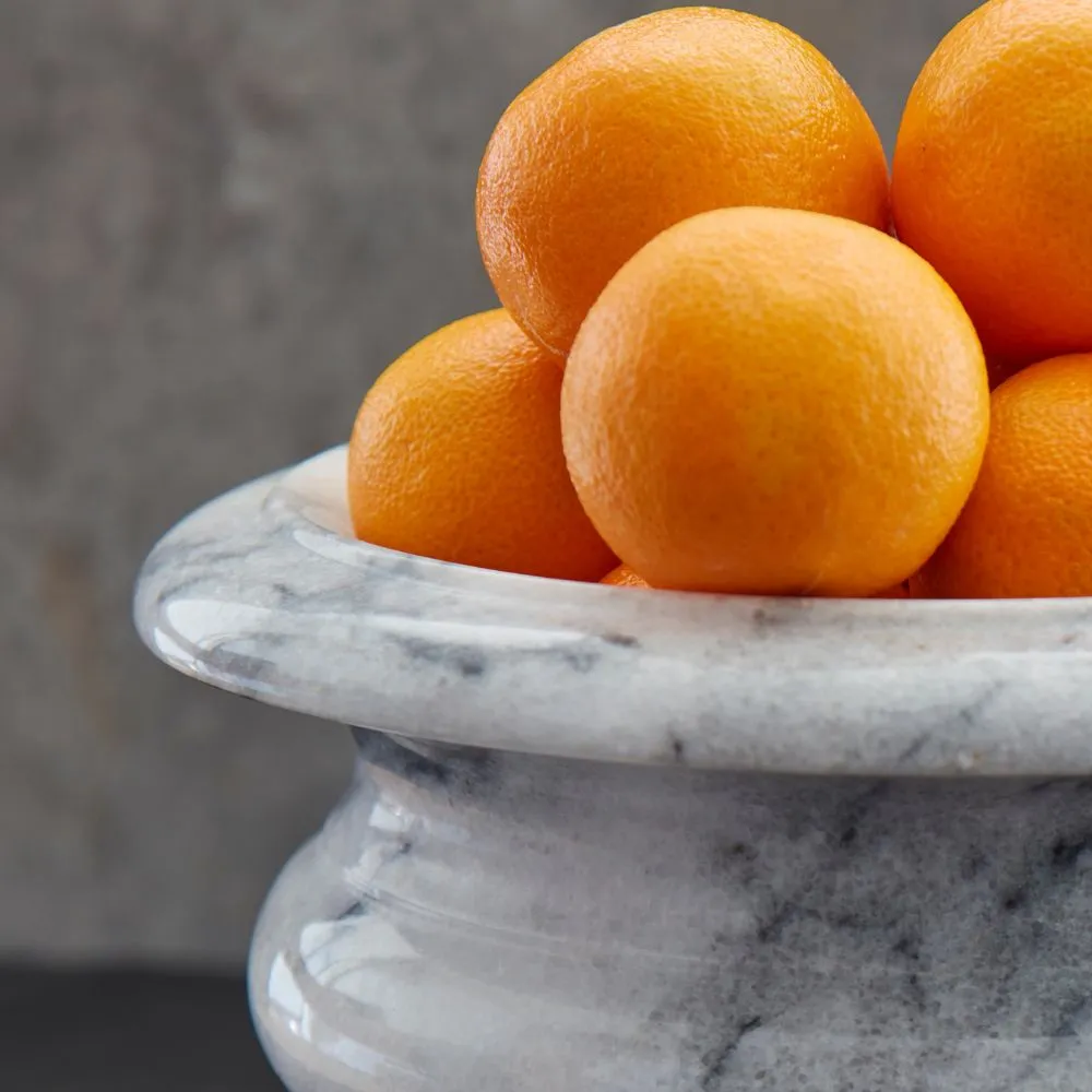 Gray Marble Footed Bowl