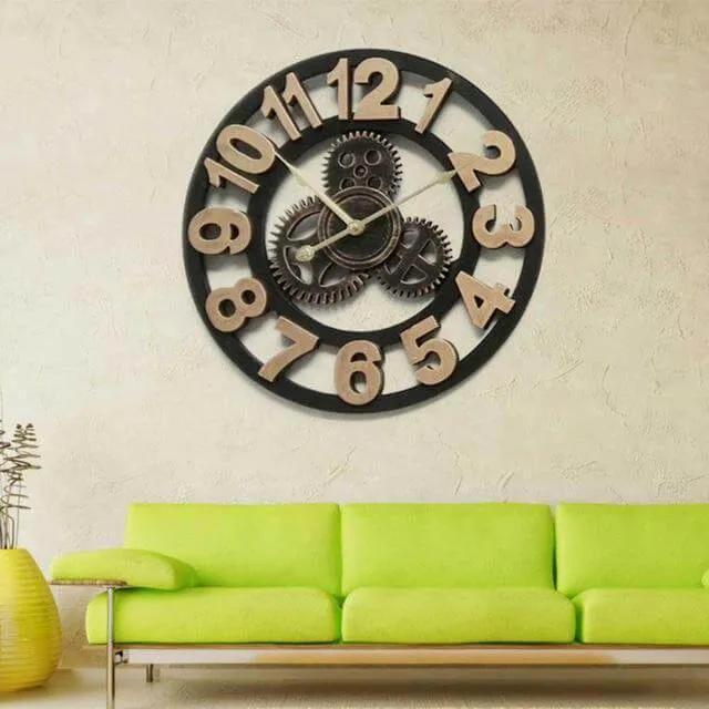 Handmade Oversized 3D Retro Decorative Wall Clock