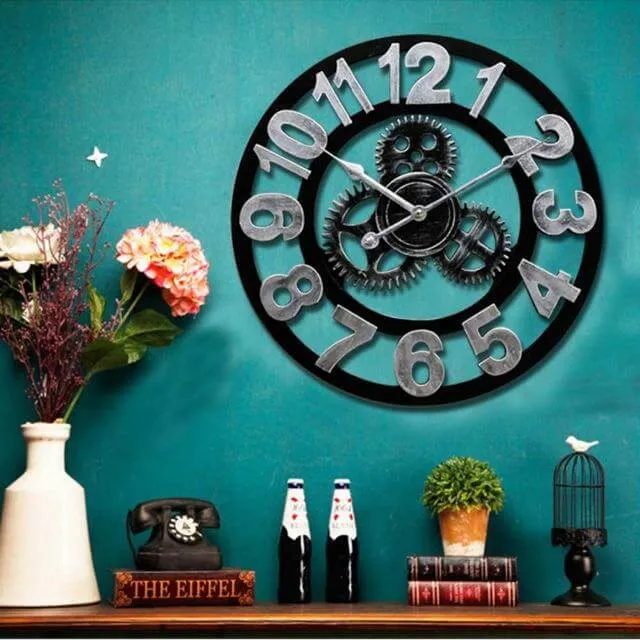 Handmade Oversized 3D Retro Decorative Wall Clock