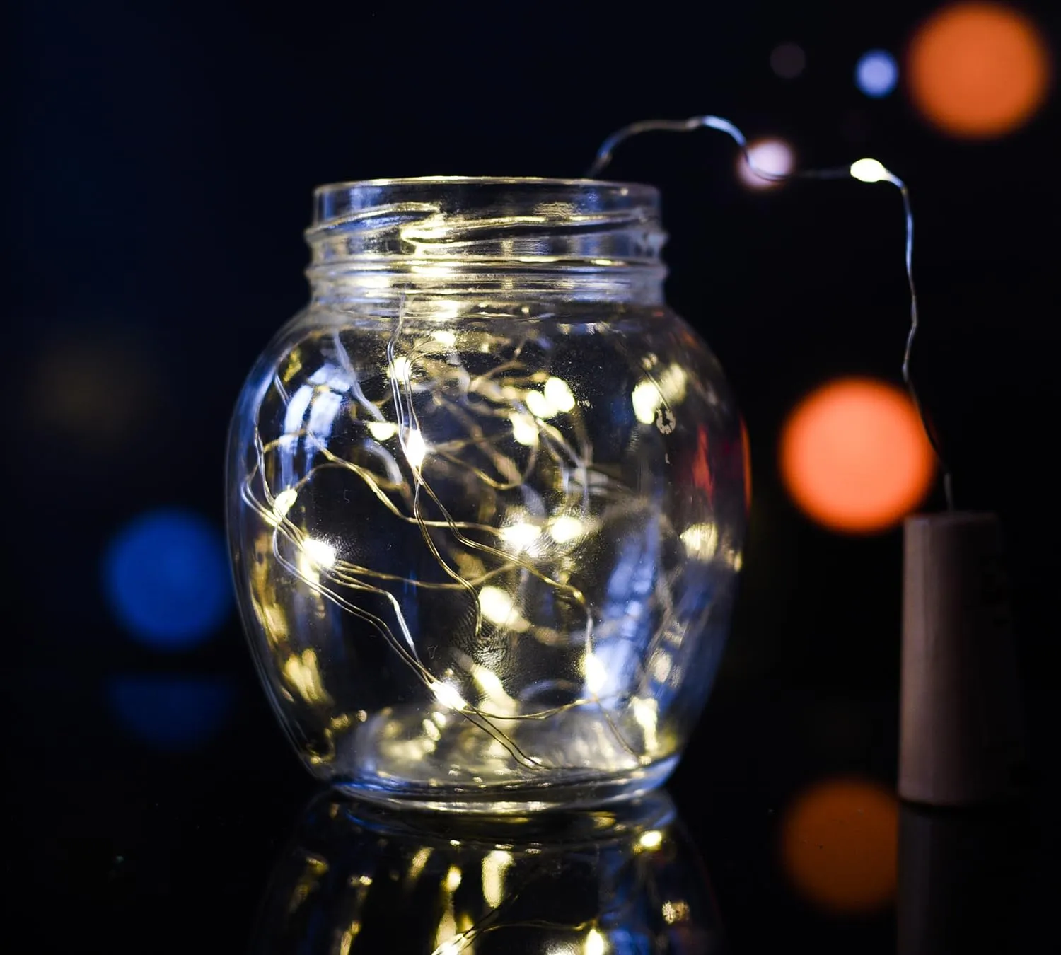 Heart Home Wine Bottle String Lights | 20 LED Bottle Cork Copper Wire String Lights | Wine Bottle Lights for Home Decoartion | Battery Powered | Warm White