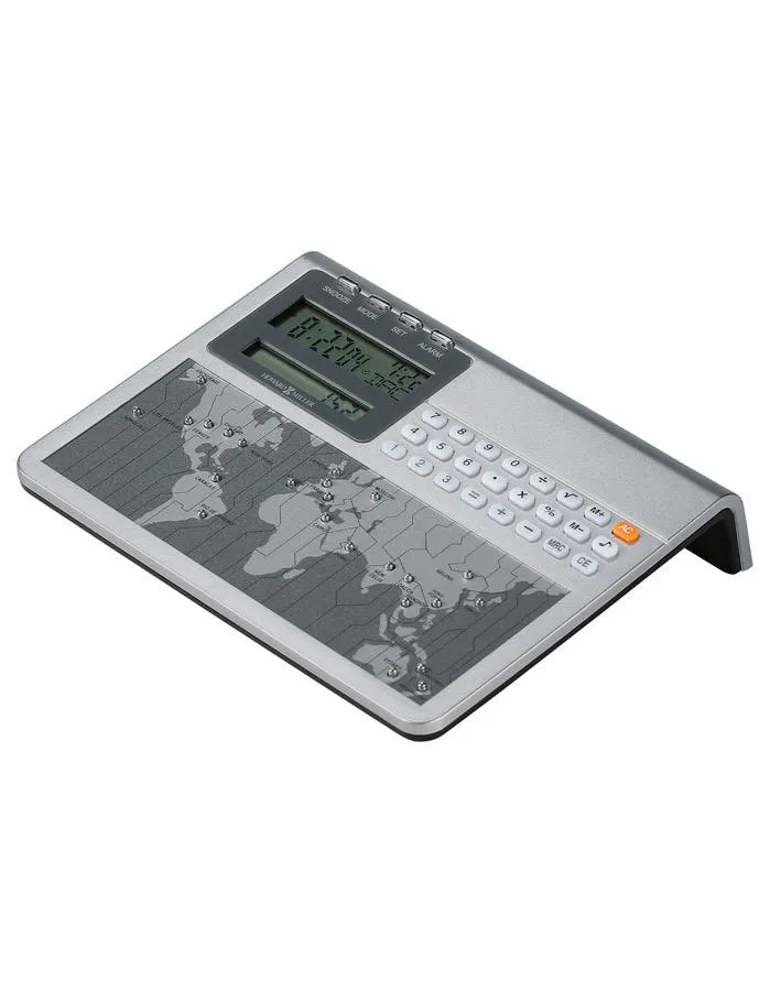 Howard Miller Atlas World Desk Clock & Calculator - Alarm - Digital Display