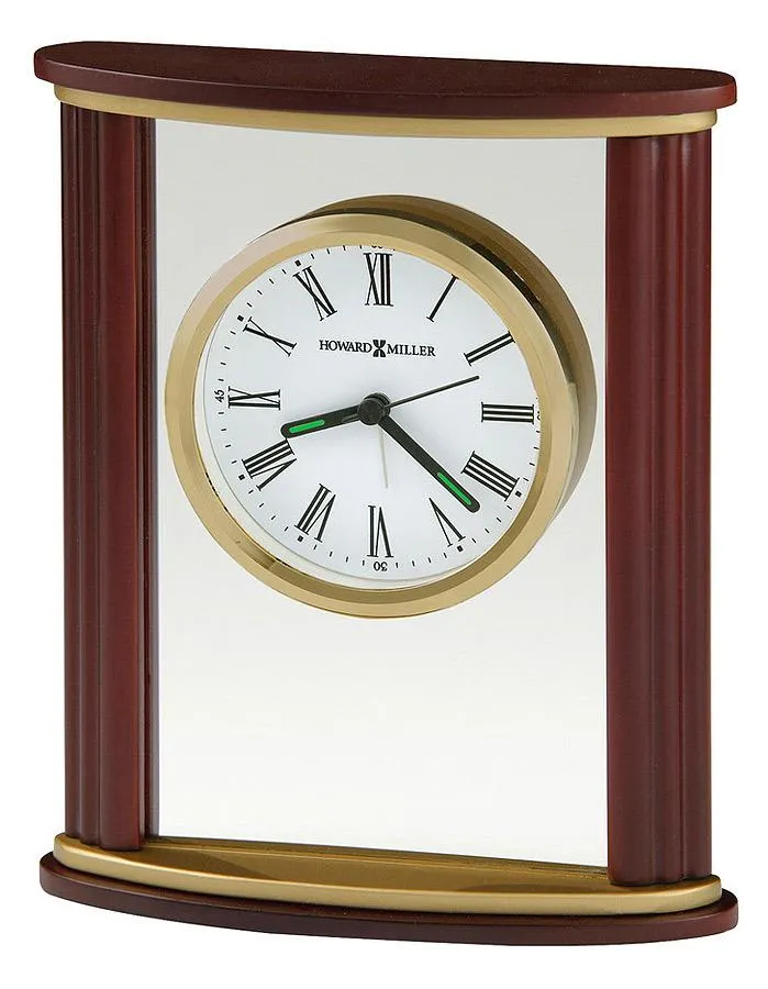 Howard Miller Victor Alarm Clock - Rosewood - Floating Dial - Brass Accents