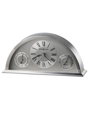 Howard Miller Weatherton Weather Station Clock with Alarm - Brushed Silver Tone