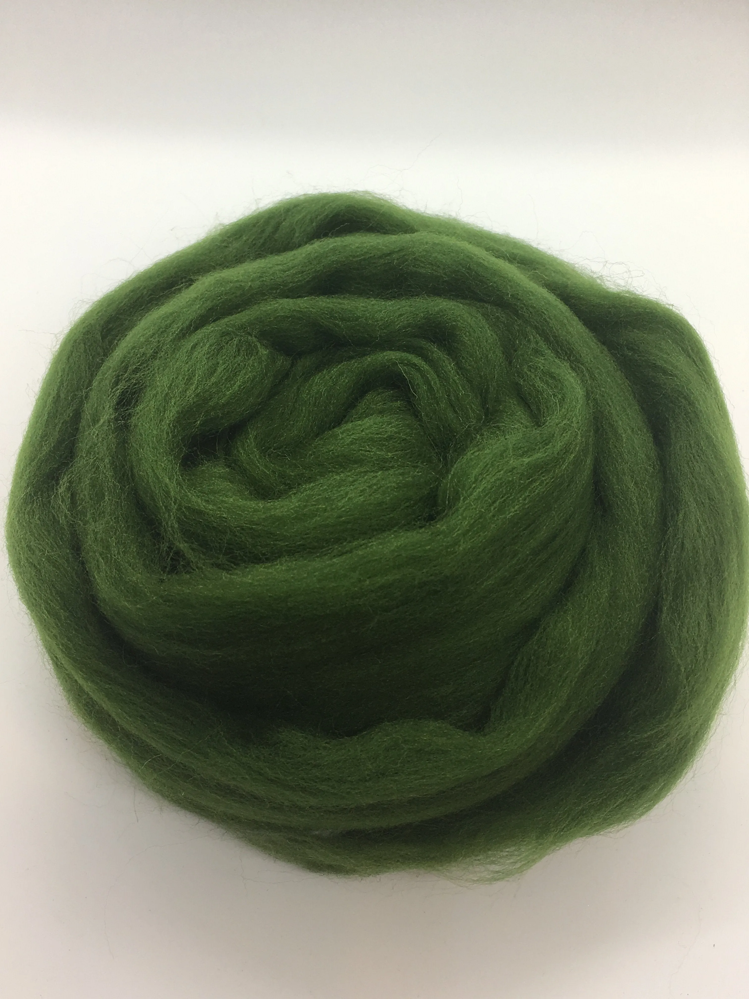 Hunter Green Merino Wool Top Roving