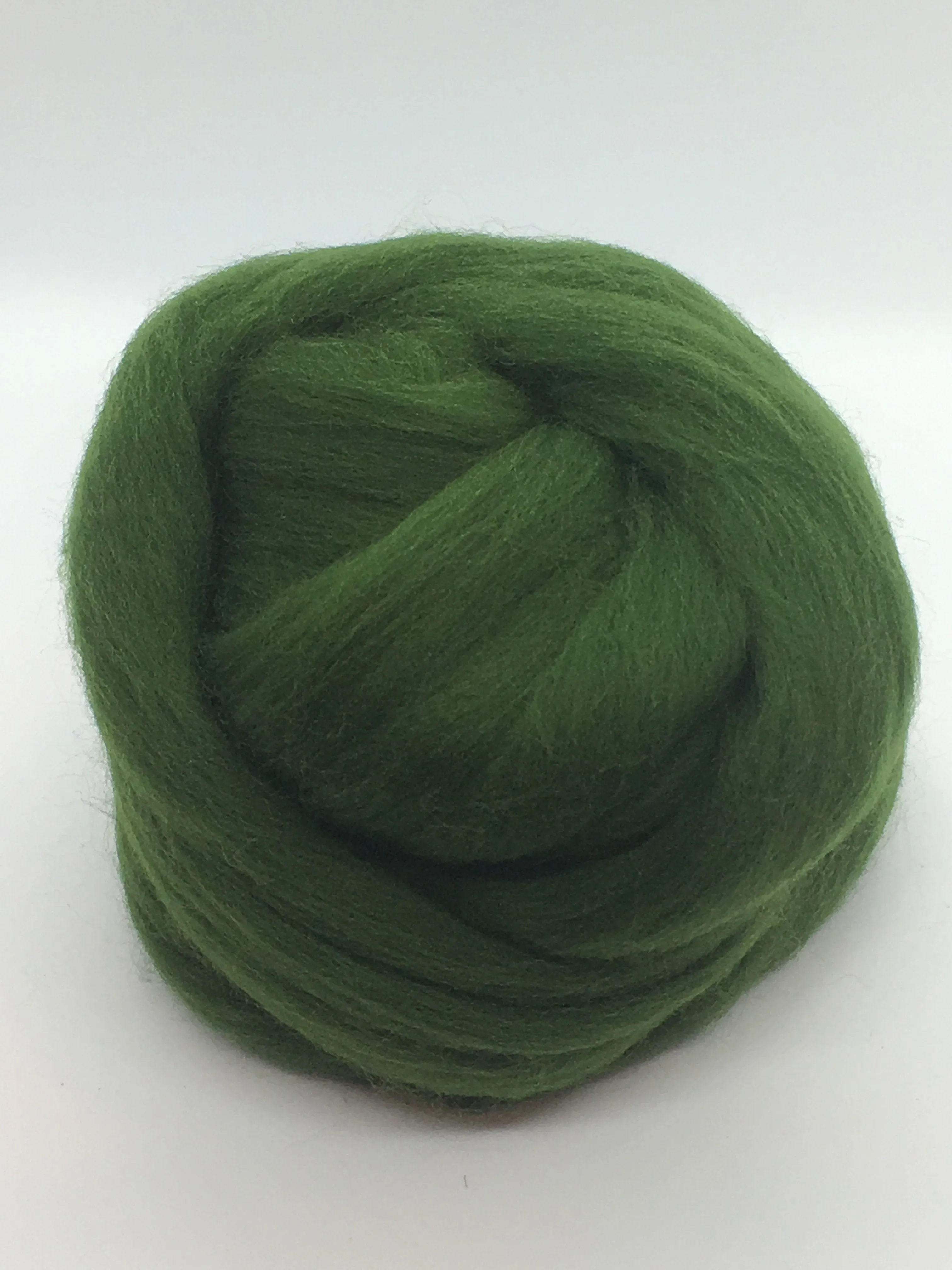 Hunter Green Merino Wool Top Roving