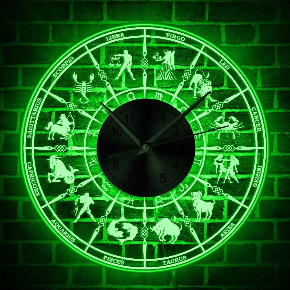 Illuminated Astrological Signs RGB Wall Clock