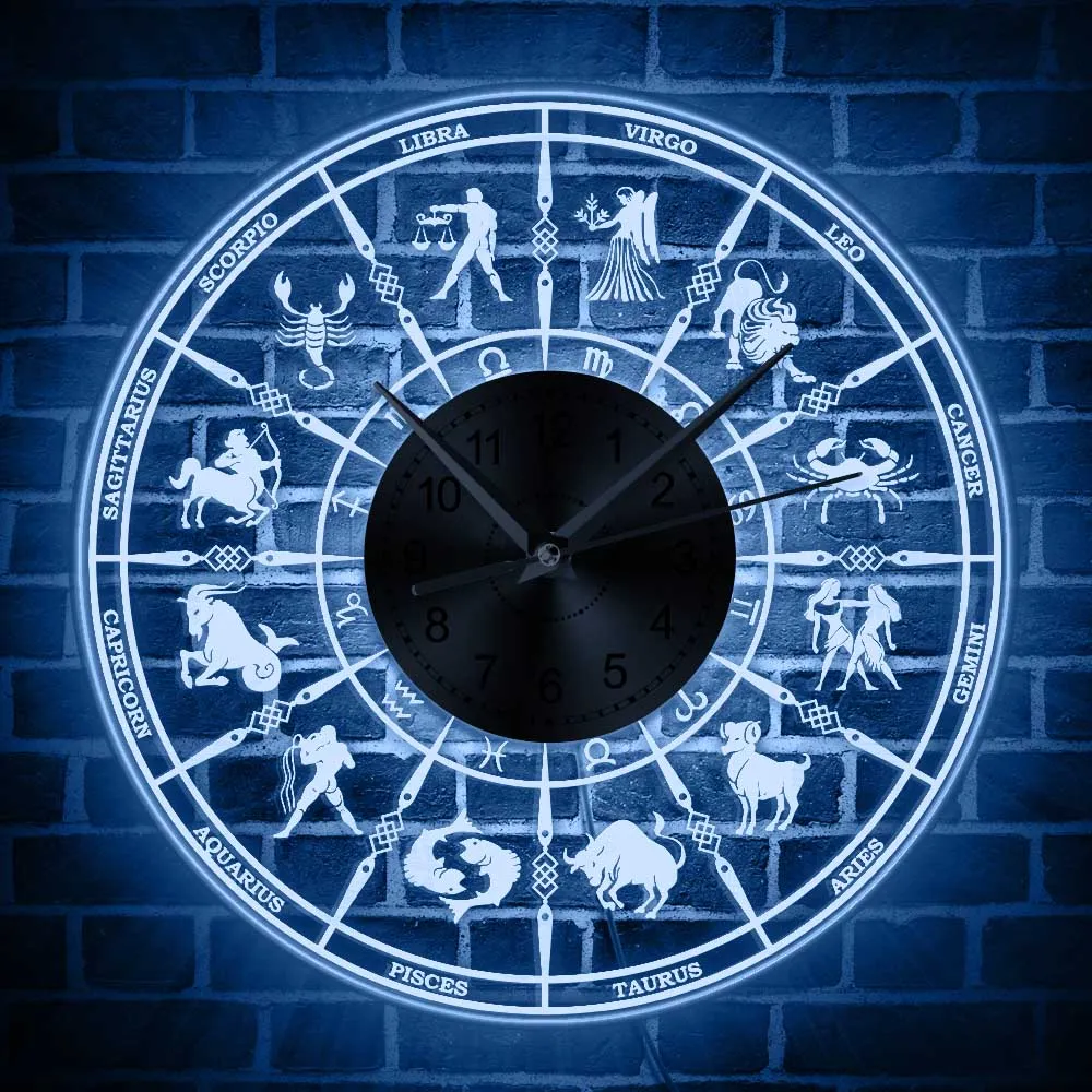 Illuminated Astrological Signs RGB Wall Clock