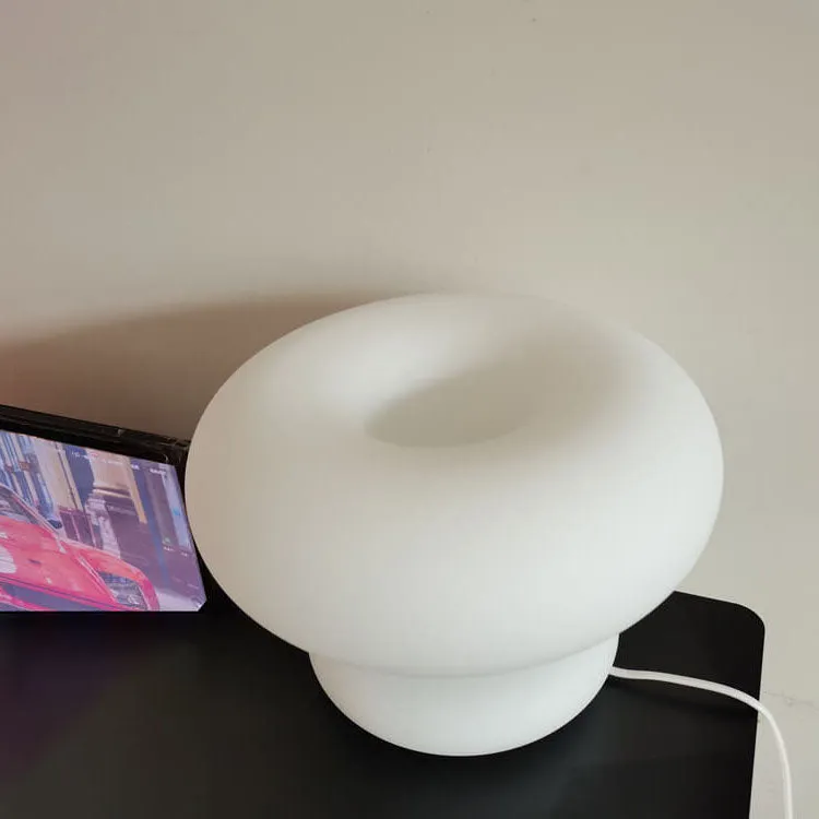 Japanese Minimalist Donut Design Glass Shade 1-Light Table Lamp