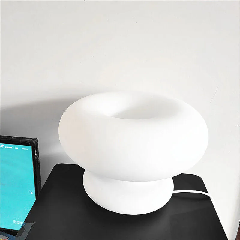 Japanese Minimalist Donut Design Glass Shade 1-Light Table Lamp