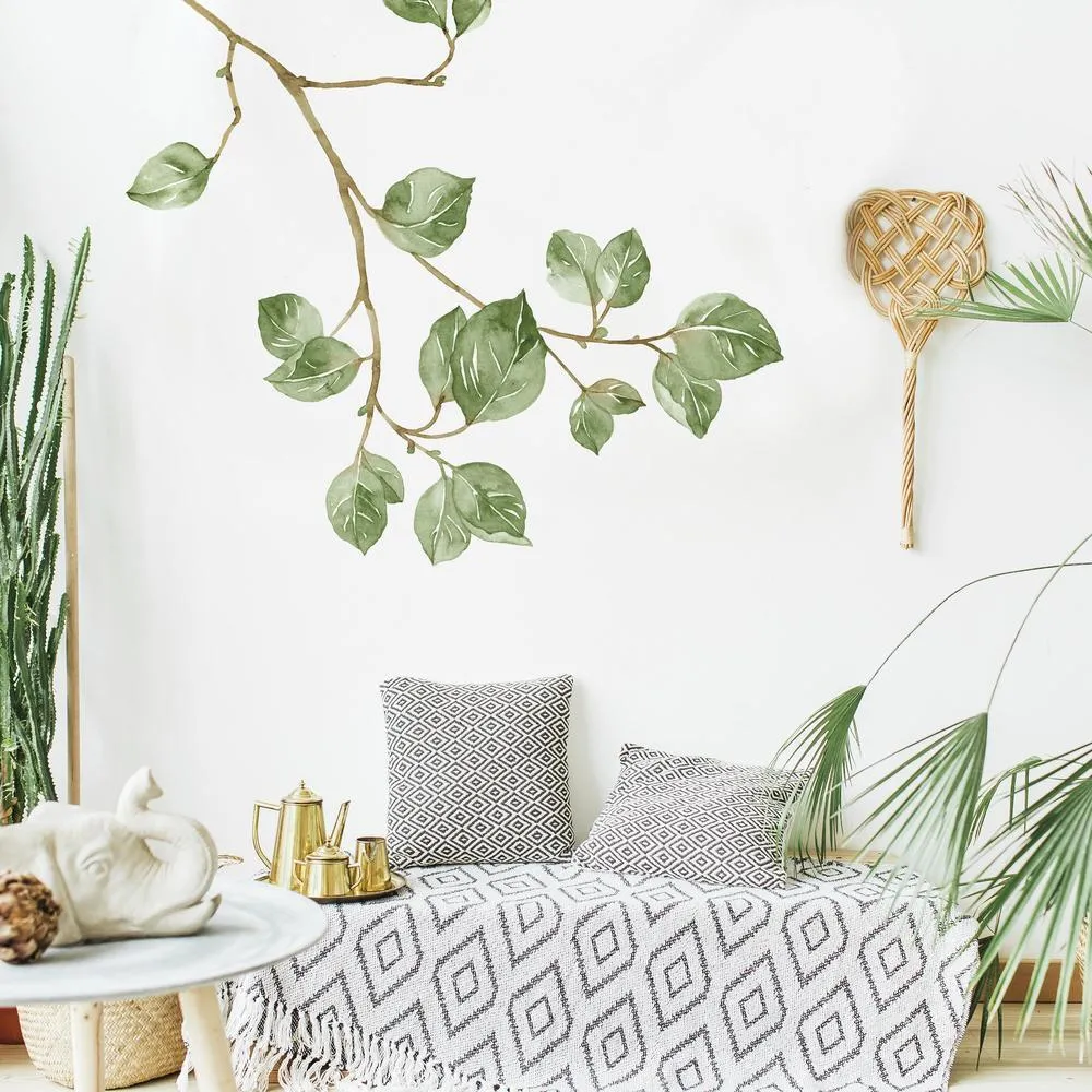 Leaf Twig Peel and Stick Giant Wall Decals