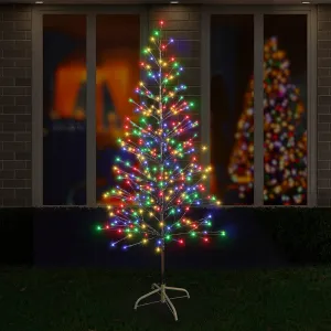 LED Multi Sparkle Silver Wrap Tree (2.1m)