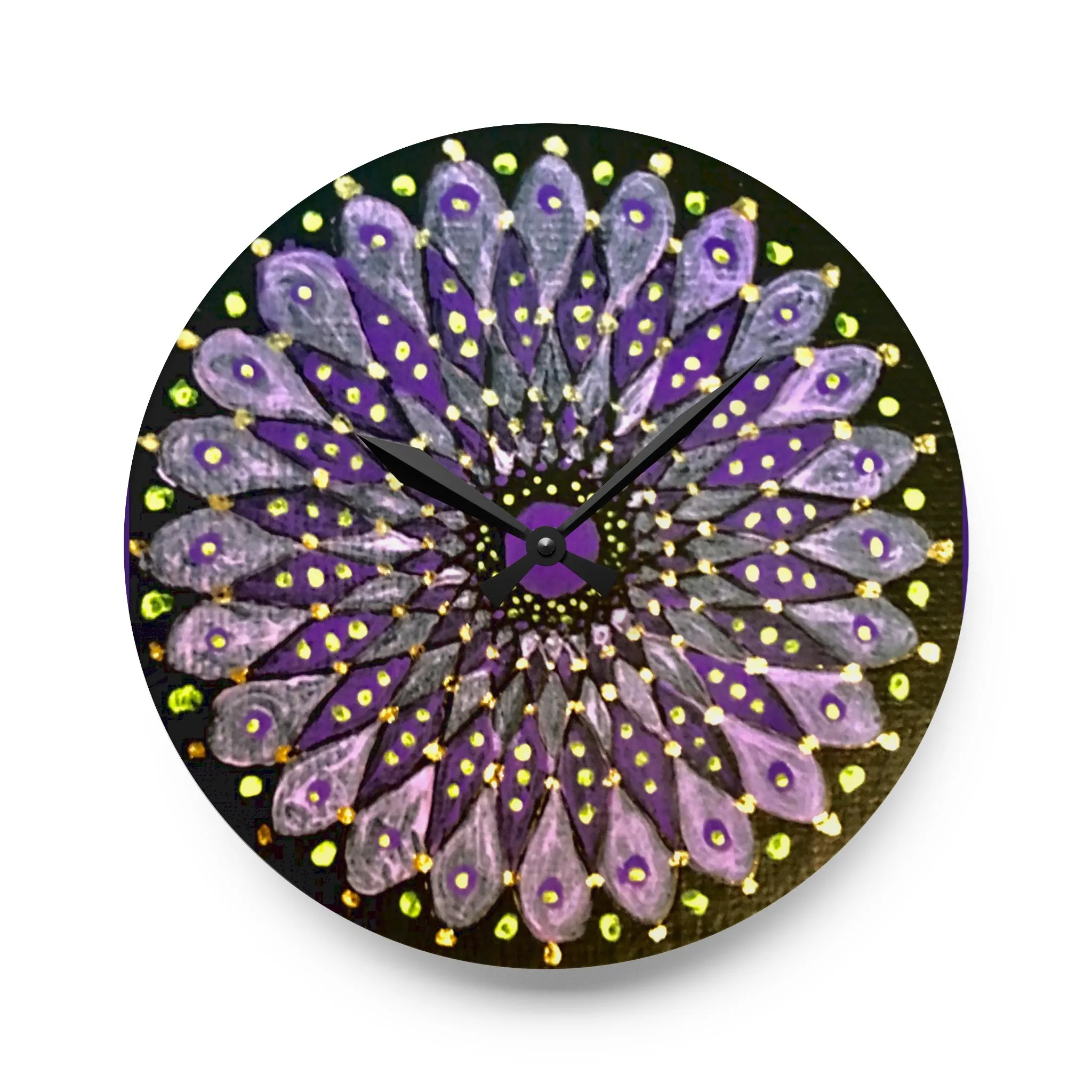 Mandala Acrylic Wall Clock