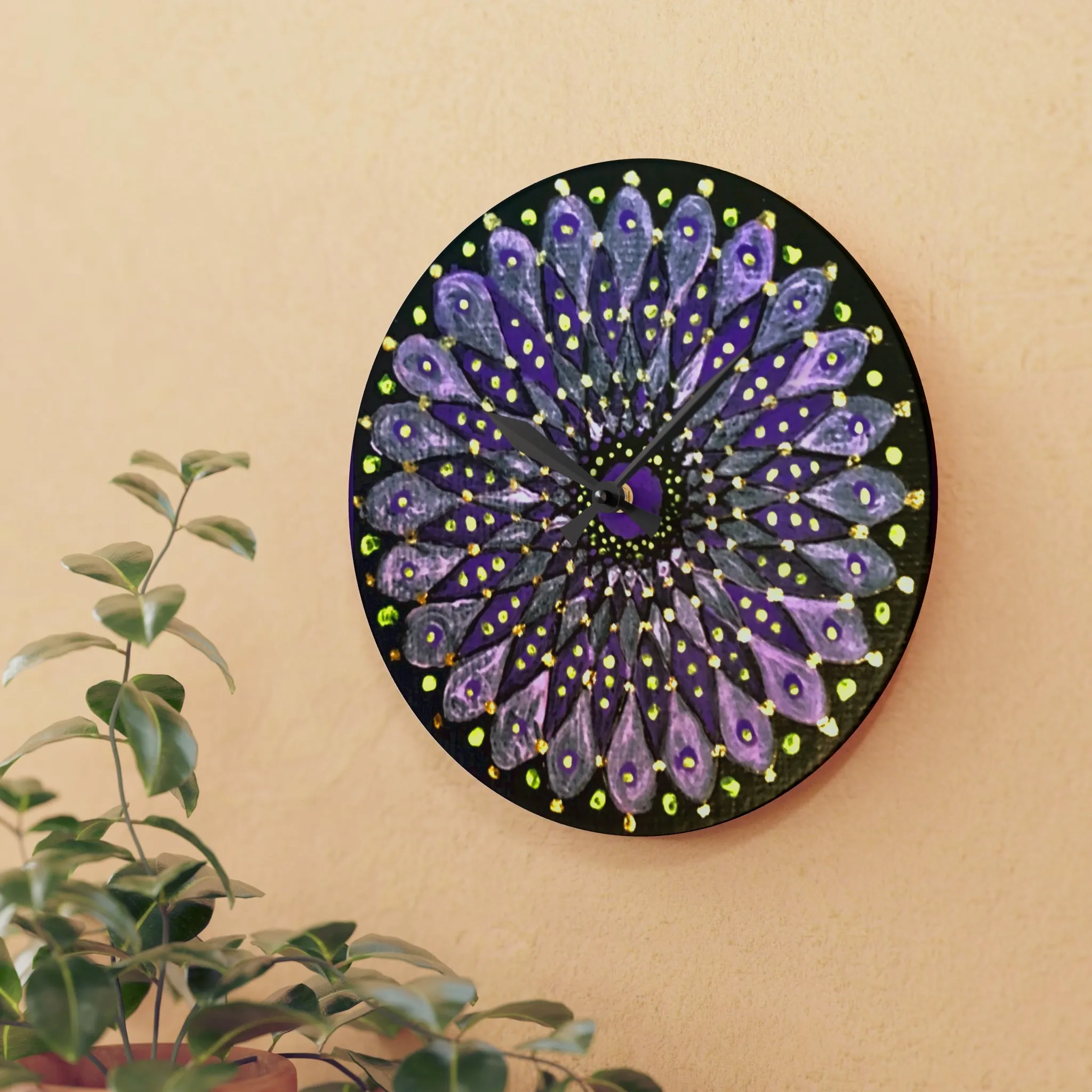 Mandala Acrylic Wall Clock