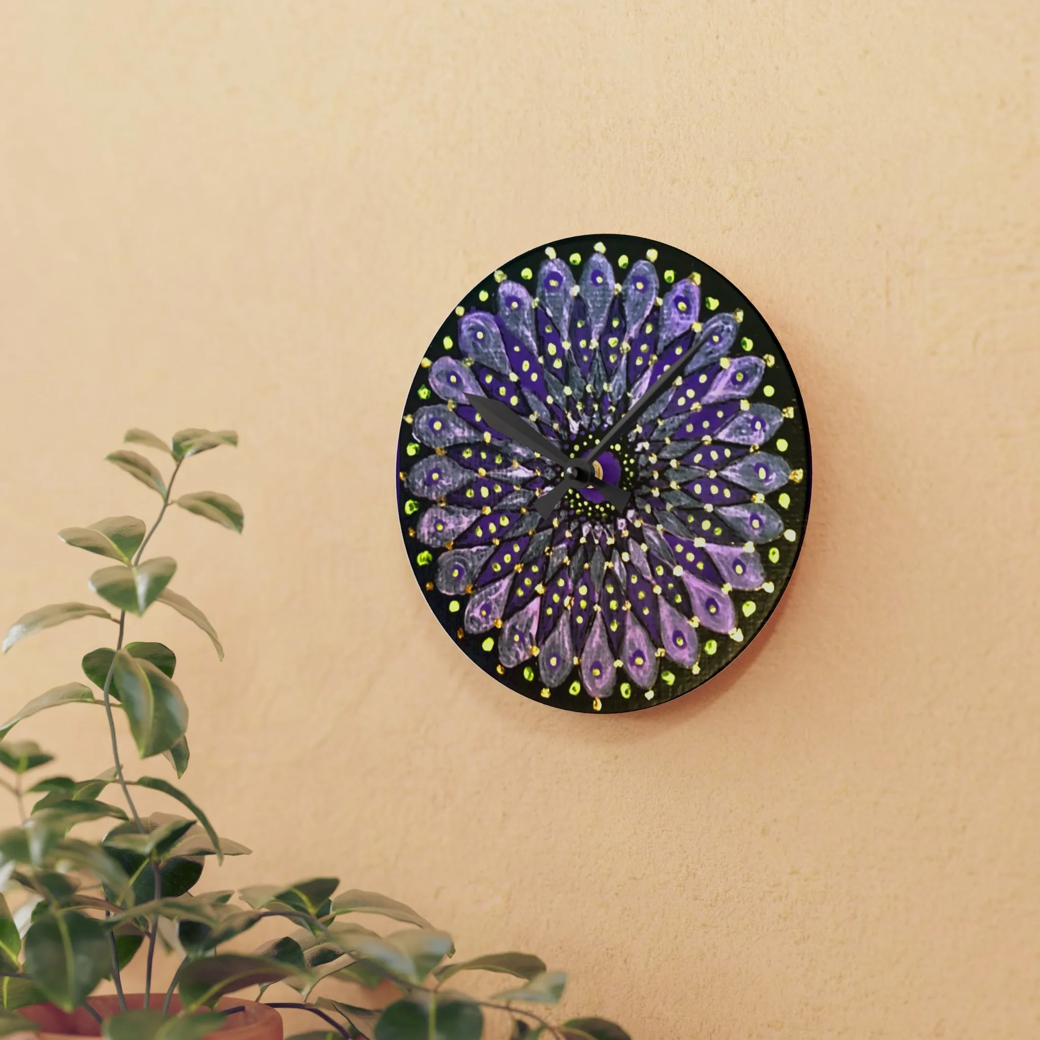 Mandala Acrylic Wall Clock