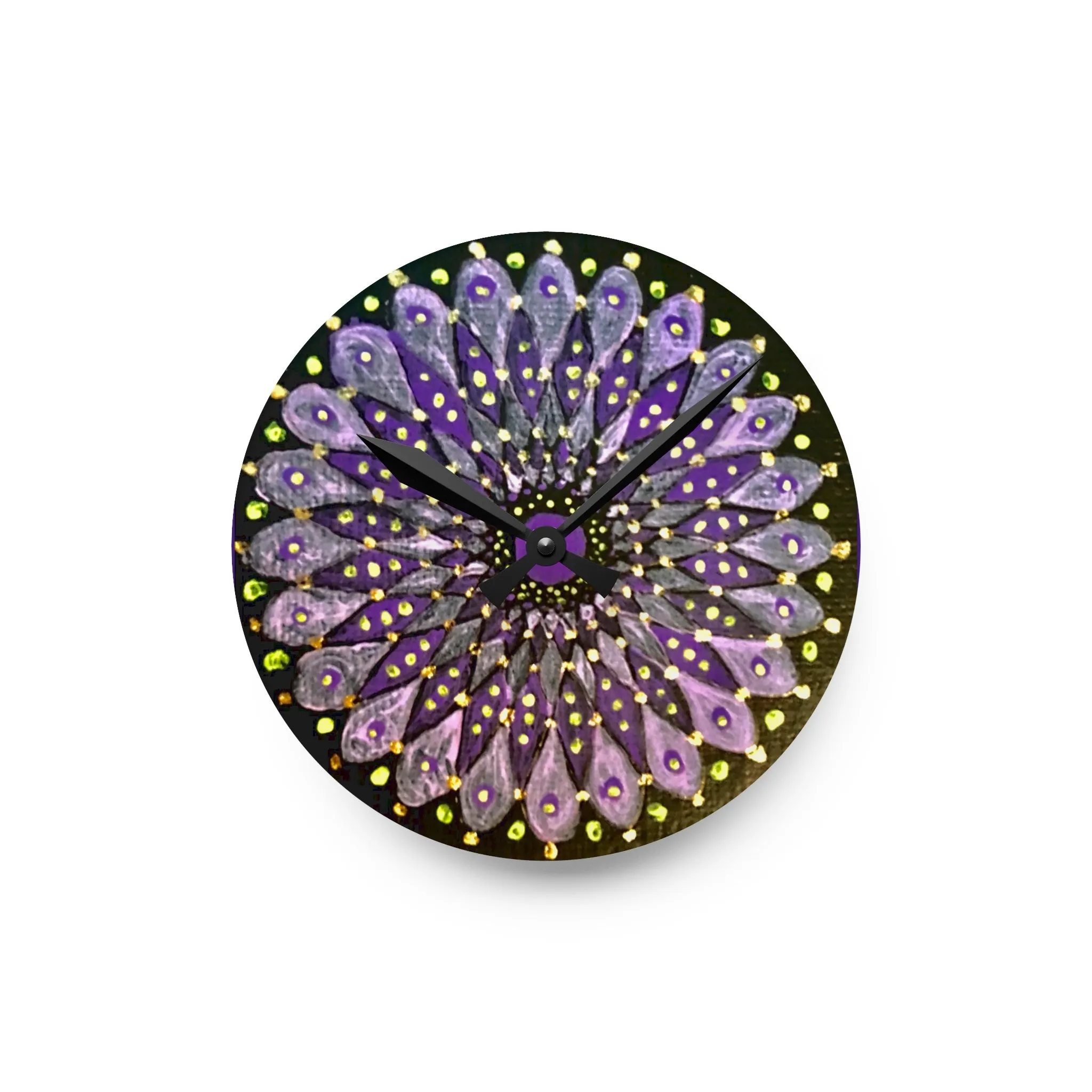 Mandala Acrylic Wall Clock