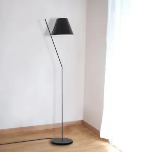 Minimalist 1-Light Black Cone Floor Lamp for Drawing Room - Elegant Fabric Lighting