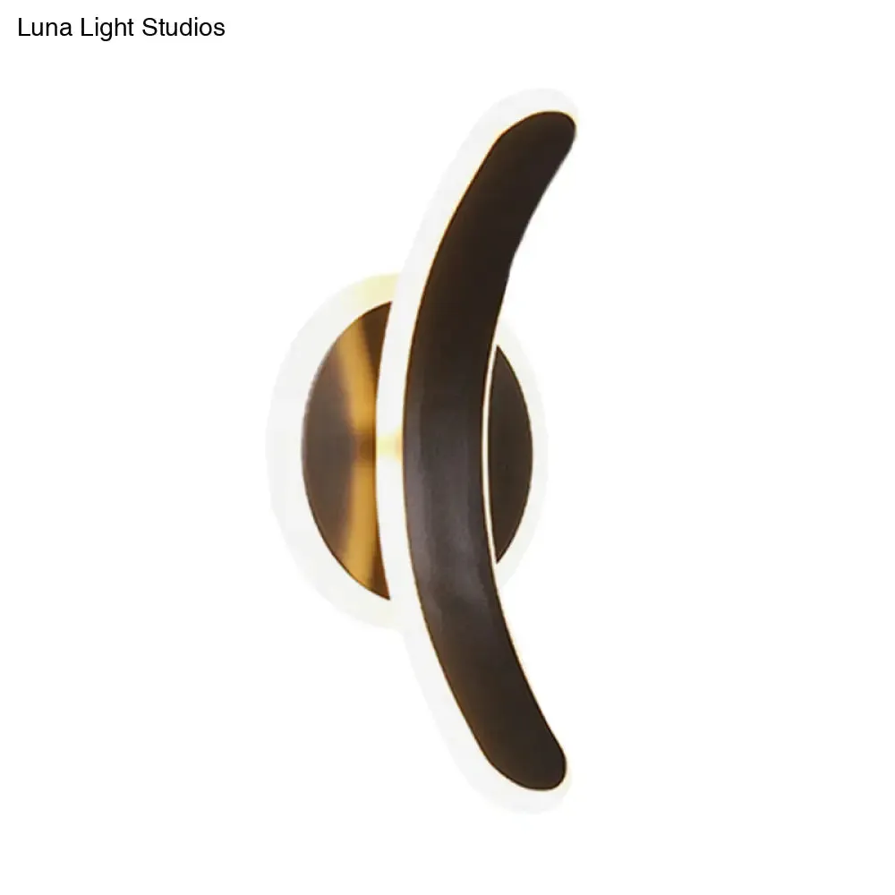 Minimalist Black Bend LED Wall Sconce - Acrylic Wall Mounted Lamp in White/Warm Light