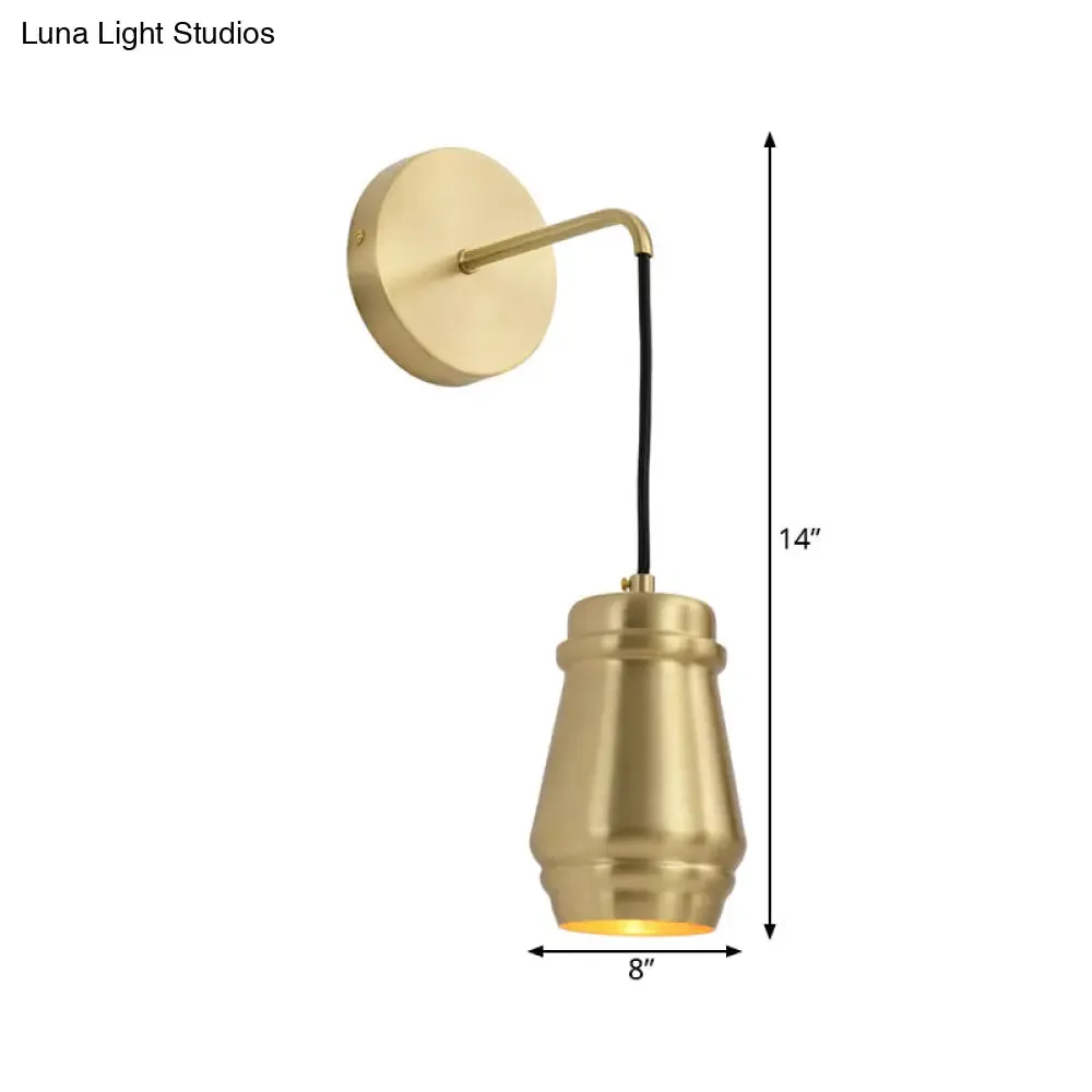 Minimalist Brass Wall Mount Lamp with Gold Finish - 1 Light Sconce Lamp