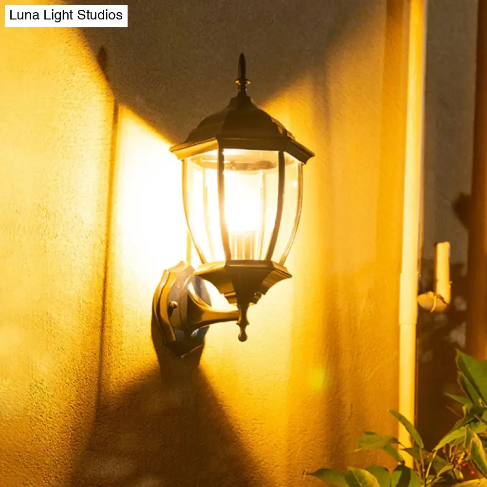 Minimalist Clear Glass Wall Sconce Lamp with Bell Shade - Ideal for Courtyard Lighting