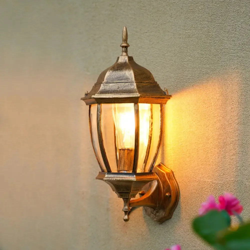 Minimalist Clear Glass Wall Sconce Lamp with Bell Shade - Ideal for Courtyard Lighting