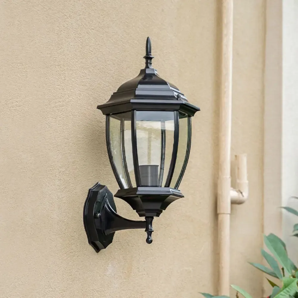 Minimalist Clear Glass Wall Sconce Lamp with Bell Shade - Ideal for Courtyard Lighting