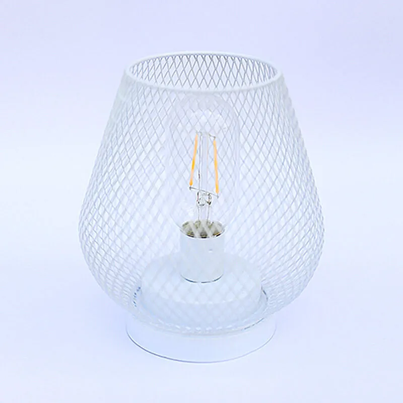 Modern Minimalist Battery Grid Iron Glass 1-Light Table Lamp