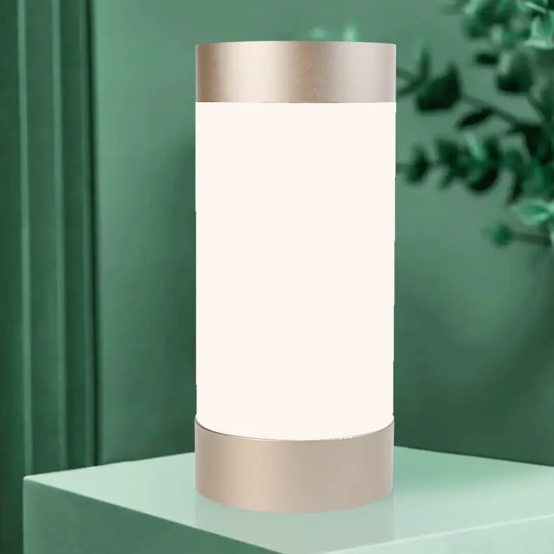 Modern Minimalist Cylindrical Aluminum Acrylic USB LED Table Lamp