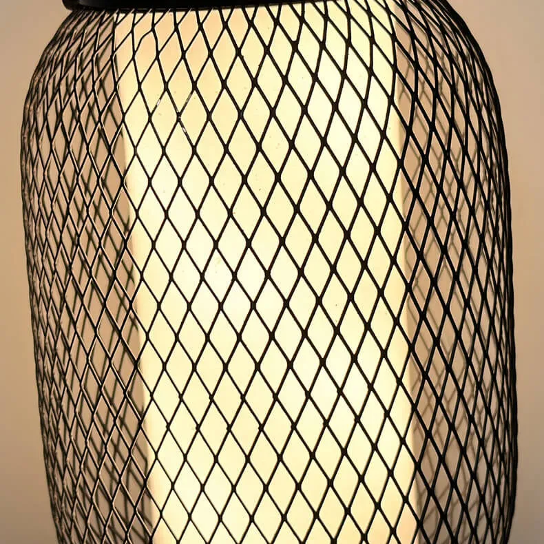 Modern Minimalist Grid Lantern Acrylic Iron Portable USB LED Table Lamp