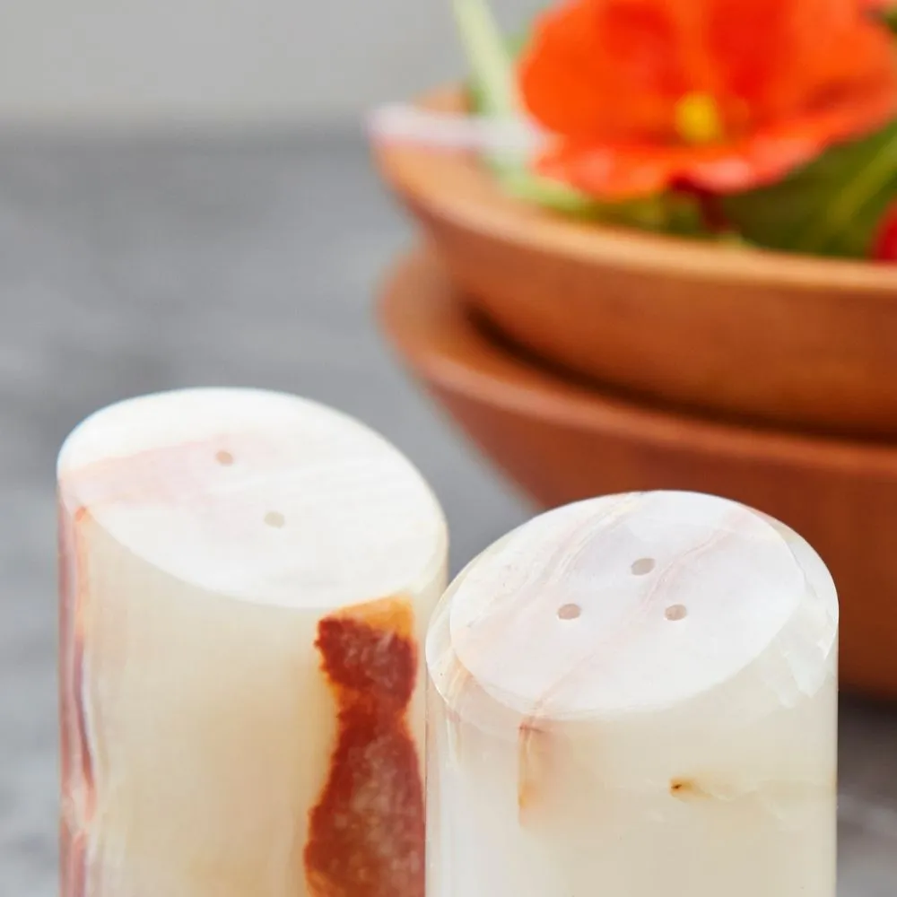 Natural Onyx Stone Salt Pepper Shakers