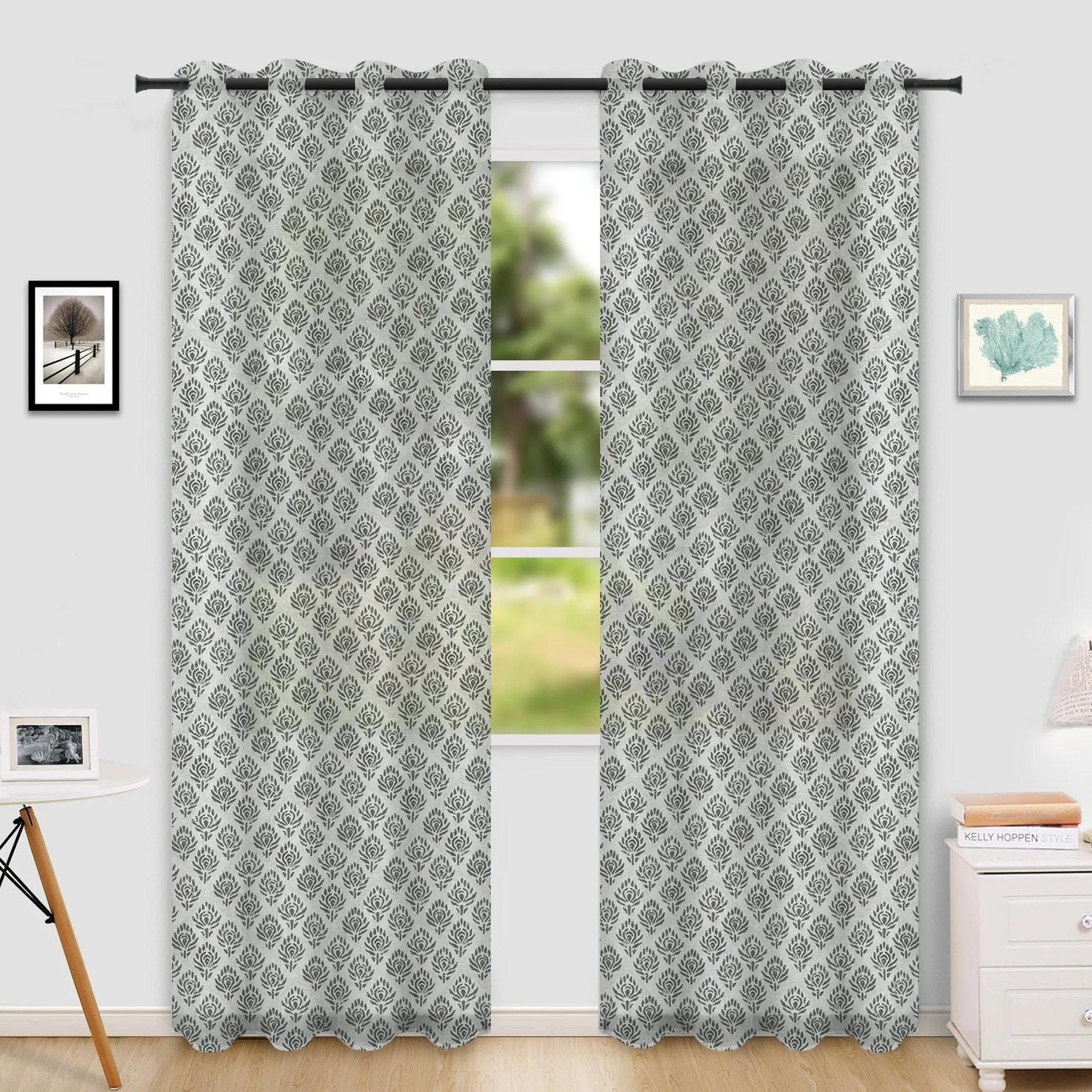 Naxos - 2 Pack Faux Linen Sheer Grommet Panels | 52"x84"