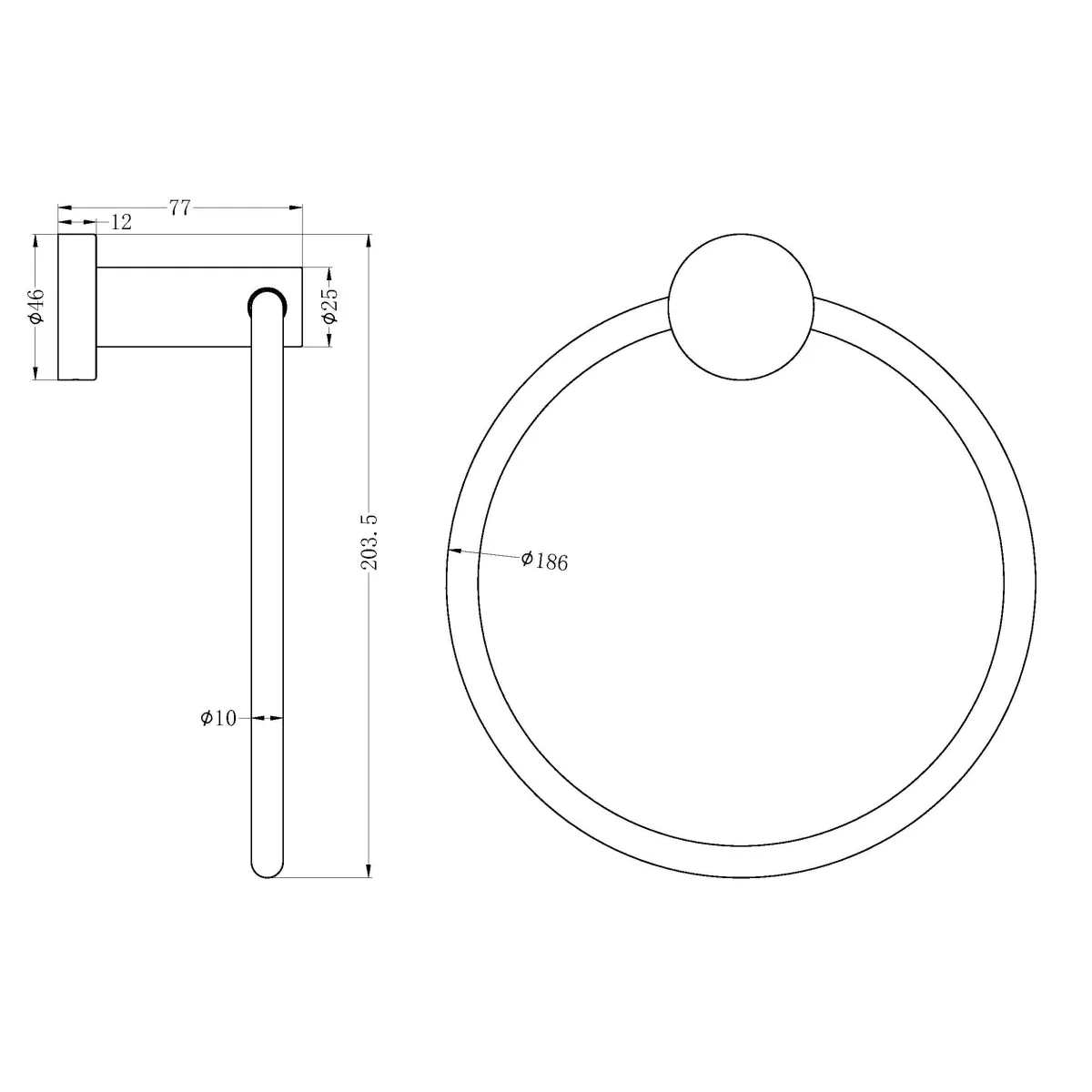 Nero Mecca Hand Towel Ring Matte White