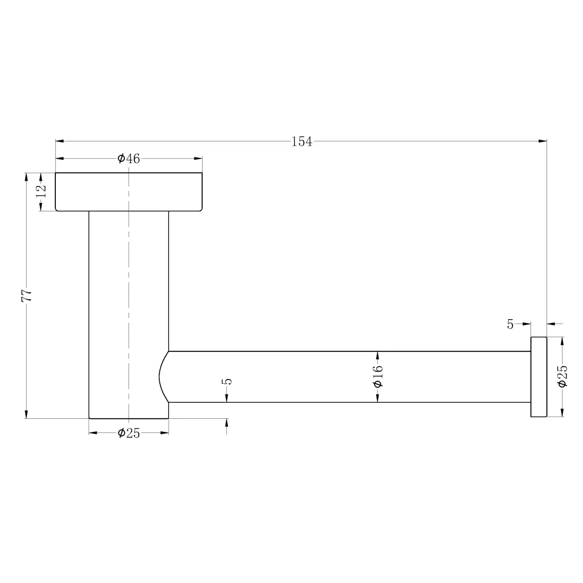 Nero Mecca Toilet Roll Holder Gun Metal