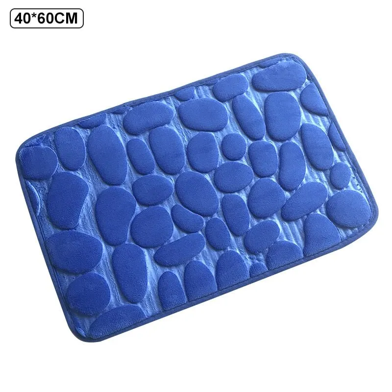 Non-Slip Cobblestone Embossed Bathroom Mat