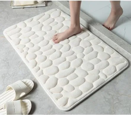 Non-Slip Cobblestone Embossed Bathroom Mat